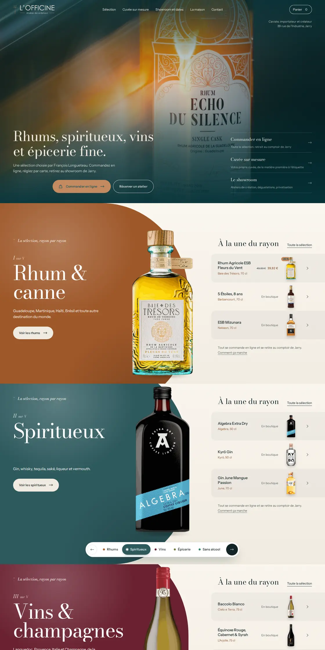 Le site de L'Officine sur ordinateur